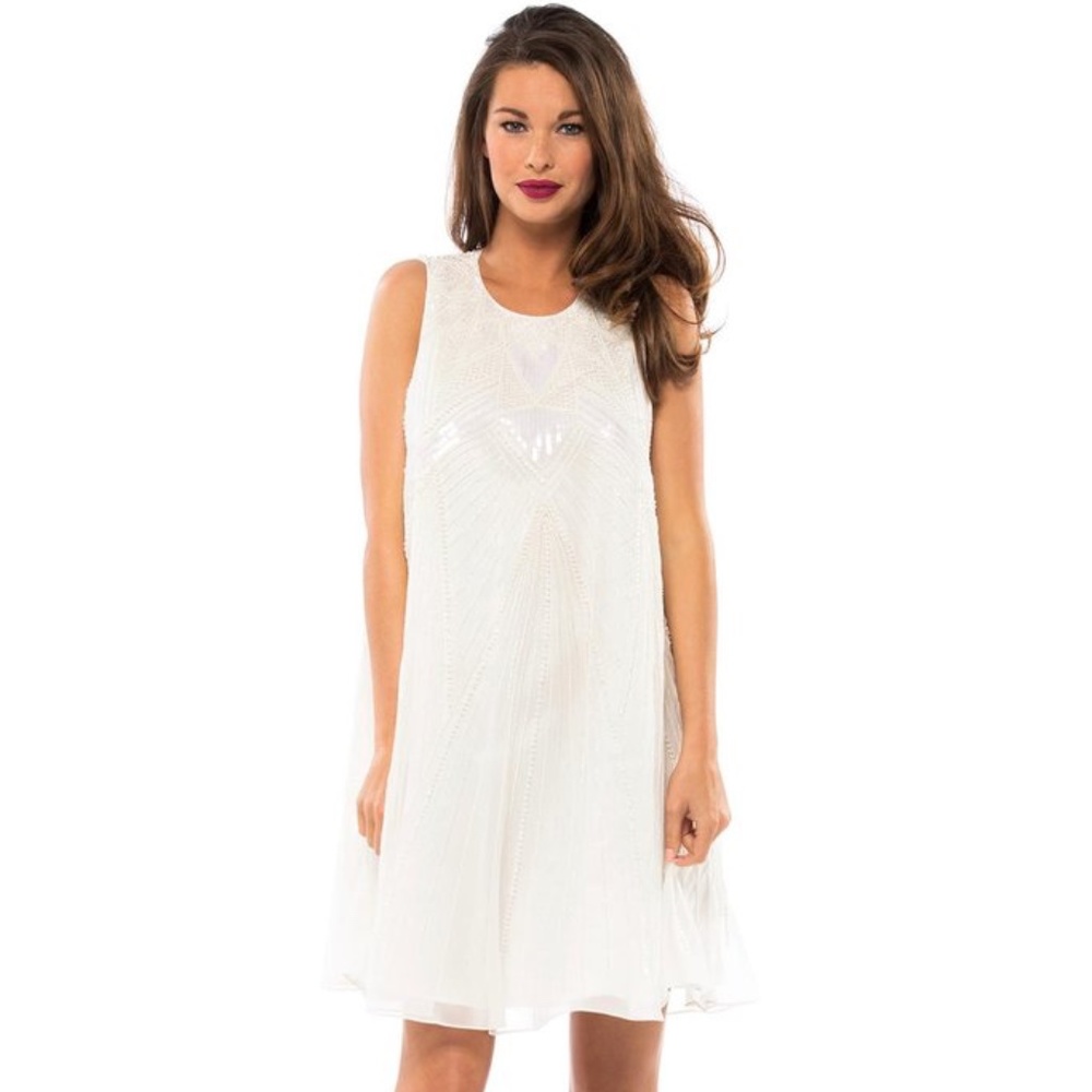Parker Peony White Sequin Dress - New in Packaging